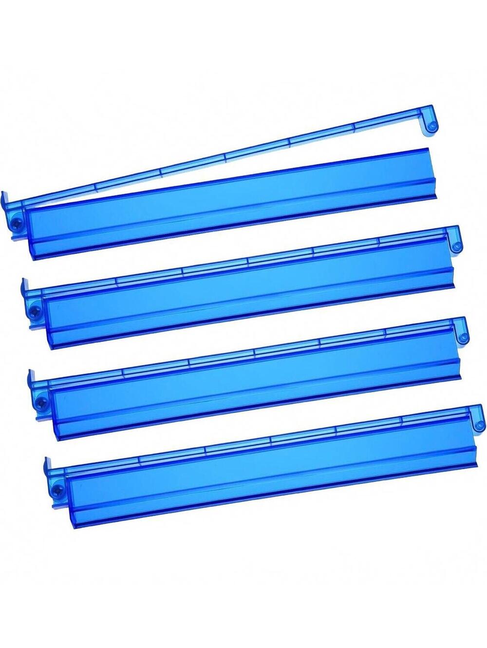 Blue Acrylic Mahjong Racks with Pushers 4PCS Set